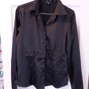 Womens' Black Silky Blouse